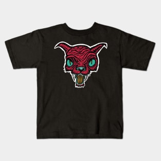 Red Bad Cat Kids T-Shirt